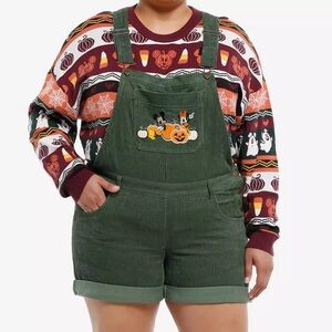 Disney Mickey Mouse & Minnie‎ Mouse Corduroy Shortalls Plus Size Hot Topic